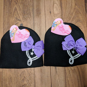 NWT 2 pcs JoJo Siwa Black Beanie with Bow